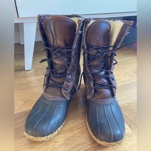 Shearling lined LL Bean duck boots just in time for snowy winters
